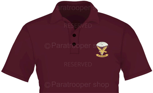 1 Parachute Battalion Maroon Golf Shirt - 1 PBN GBAT-01 Paratrooper Shop