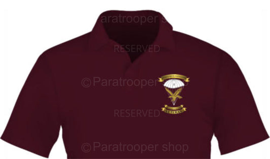 1 Parachute Battalion Maroon Golf Shirt - 1 PBN Veteran GBAT-02 Paratrooper Shop