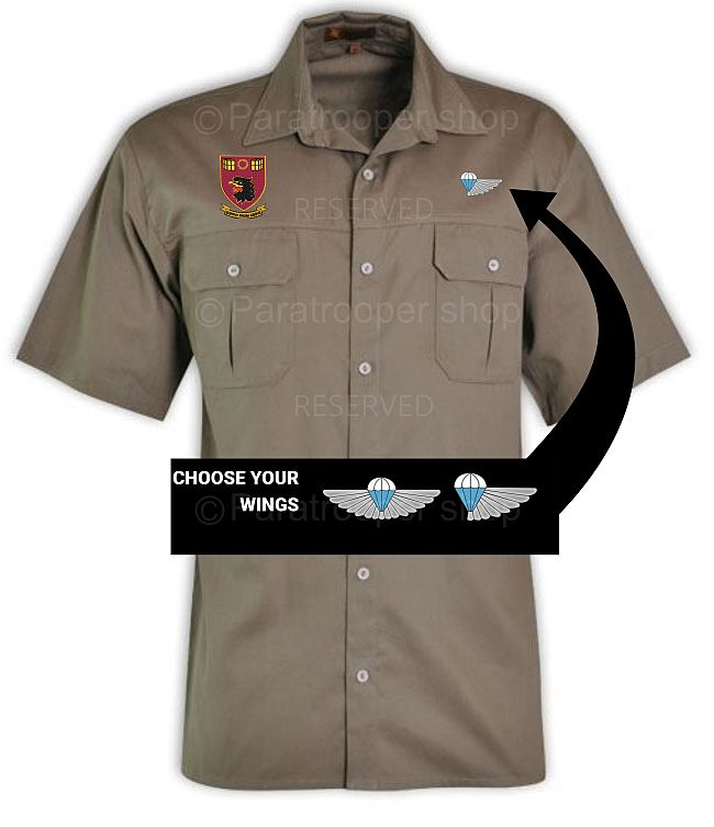 101 Air Supply Unit Bush Shirt, choose your wings - BUSH 101 ASU W Paratrooper Shop