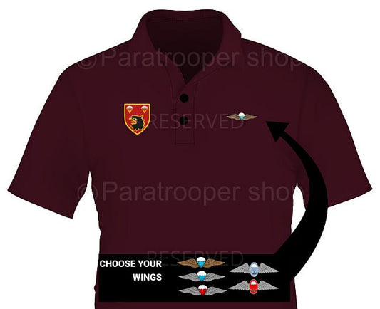 2 Parachute Battalion Golf shirt. Choose your wings- 2 PBN GW Paratrooper Shop
