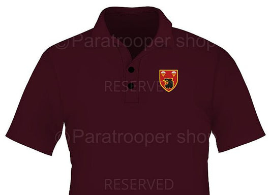 2 Parachute Battalion Maroon Golf Shirt - 2 PBN GBAT-01 Paratrooper Shop