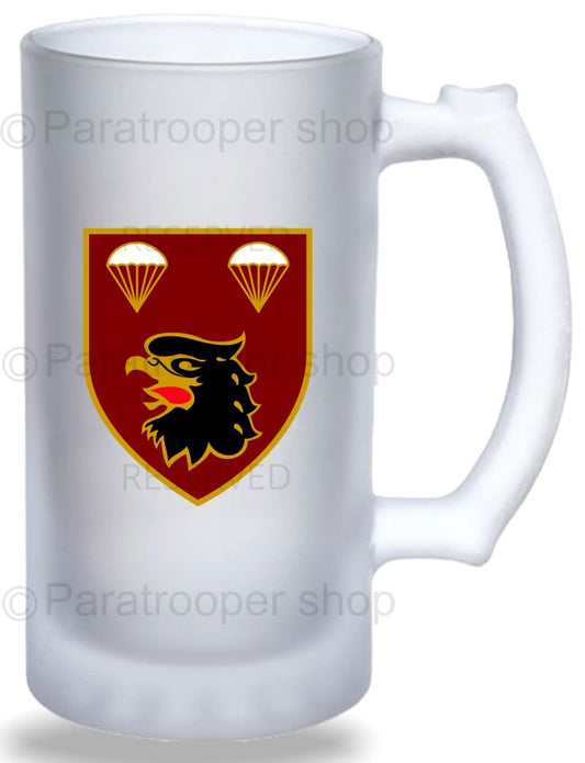 2 Parachute Battalion Frosted Glass Beer Mug: FGlassB2pbn