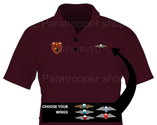 4 Parachute Battalion Golf shirt. Choose your wings- 4 PBN GW Paratrooper Shop