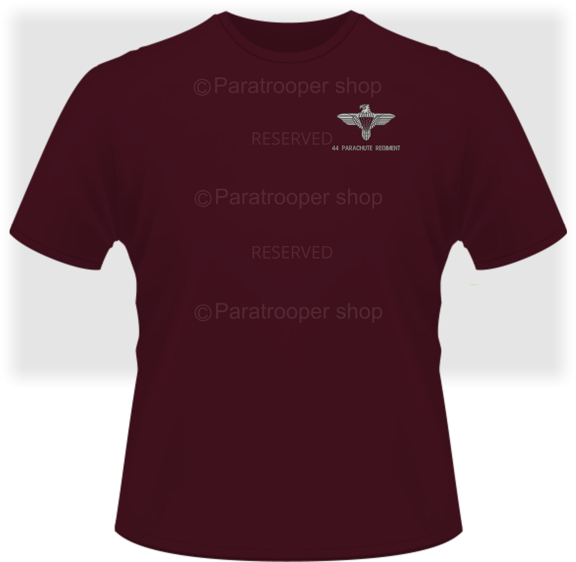 44 Maroon T-shirt - 44 ParaReg T EMB Paratrooper Shop
