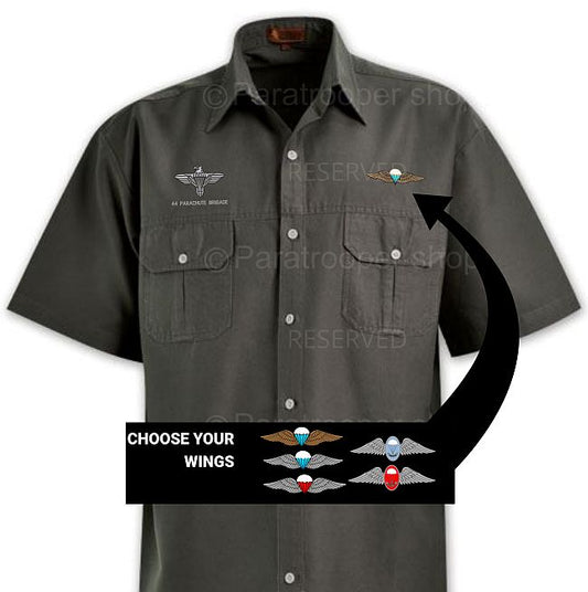 44 Parachute Brigade Bush Shirt, choose your wings - BUSH-44 ParaBrig W Paratrooper Shop