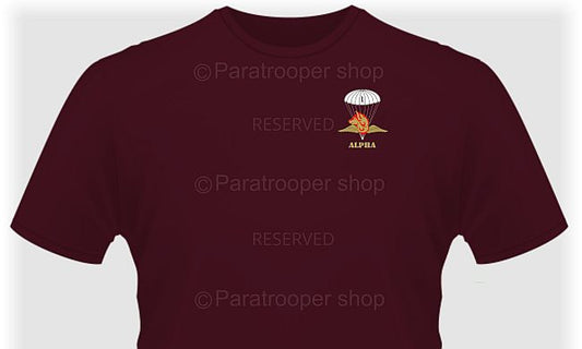 Alpha Company Maroon T-shirt - Alpha TBAT-08 Paratrooper Shop