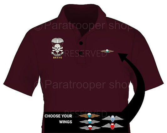 Bravo Company Golf shirt. Choose your wings- Bravo GW Paratrooper Shop