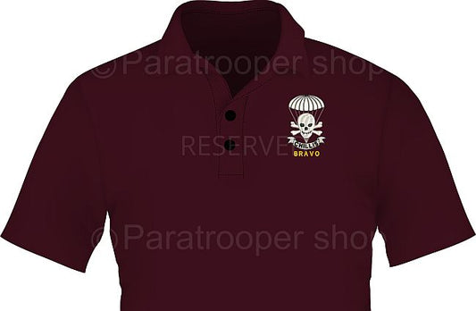 Bravo Company Maroon Golf Shirt - Bravo GBAT-01 Paratrooper Shop