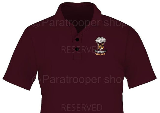 Charlie Company Maroon Golf Shirt - Charlie GBAT-01 Paratrooper Shop