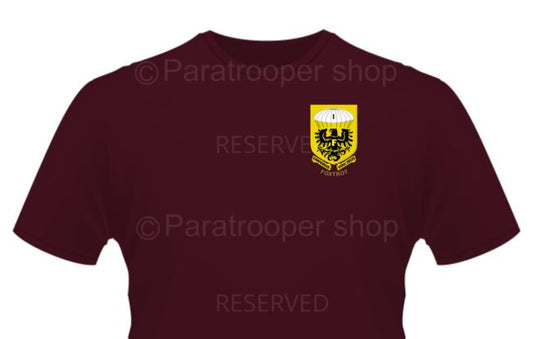 Foxtrot Company Maroon T-shirt - Foxtrot TBAT-08 Paratrooper Shop