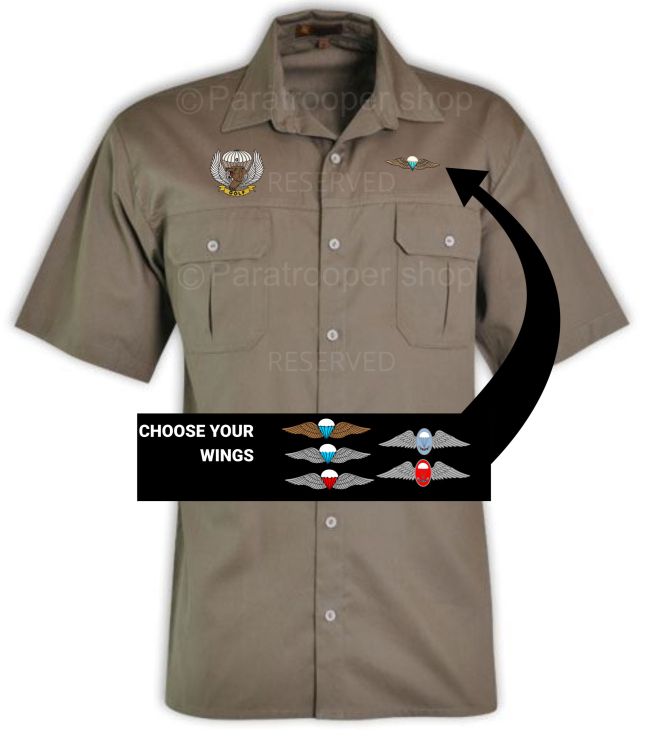Golf Company Bush Shirt, choose your wings - BUSH Golf Coy W Paratrooper Shop