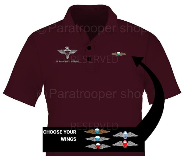 44 Parachute Regiment Golf Shirt (wings) - 44PRGW