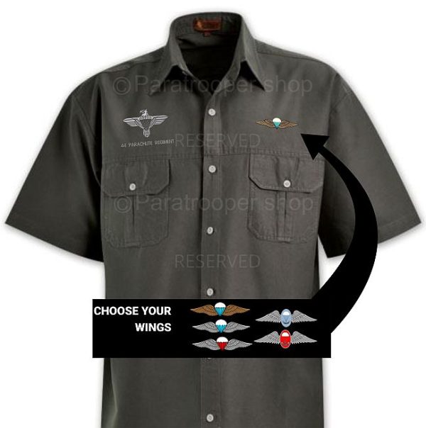 44 Parachute Regiment Bush Shirt, choose your wings - BUSH-01 44 ParaReg